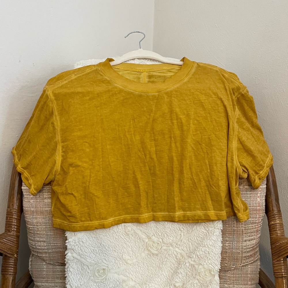 Yellow Lululemon crop top